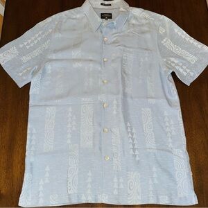 Quiksilver Waterman Collection Short-Sleeve Button-Down Shirt Light Blue Size XL